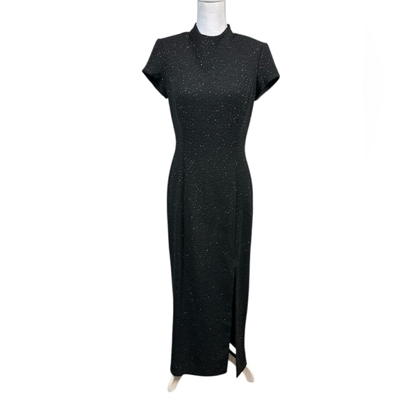Vintage 90s David Warren New York Elegant Dress Raised Studded Details Size 8 - Picture 2 of 12